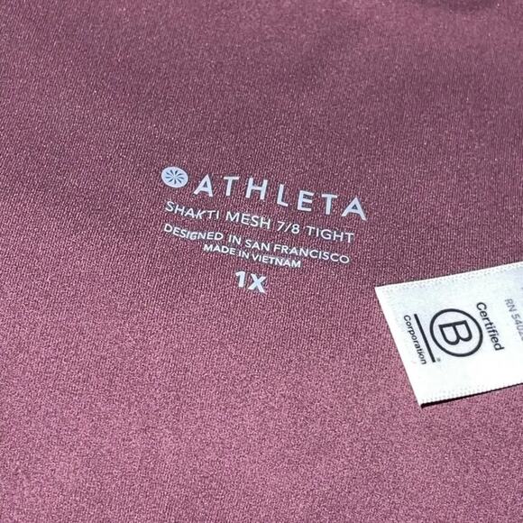 Athleta Shakti Mesh Tights 7/8 - Eggplant / Dark Purple - NWT - 1X - Picture 4 of 5
